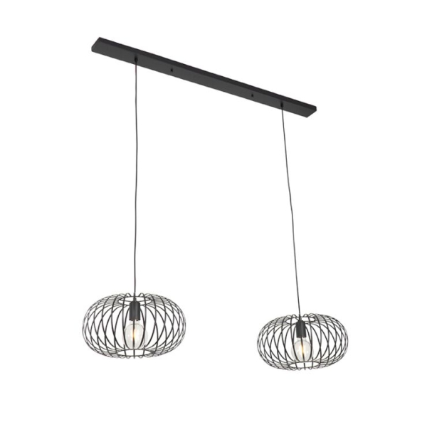 Design hanglamp zwart 2-lichts - johanna