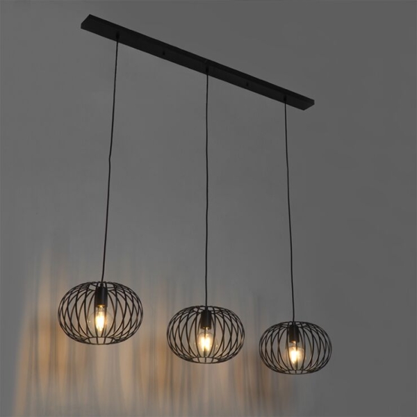 Design hanglamp zwart 3 lichts johanna 14