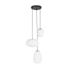 Design hanglamp zwart 3-lichts met opaal glas - hero