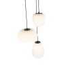 Design hanglamp zwart 3-lichts met opaal glas - hero