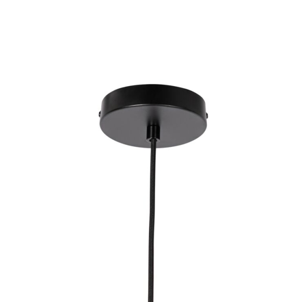Design hanglamp zwart met goud en smoke glas - kyan