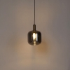 Design hanglamp zwart met goud en smoke glas - zuzanna
