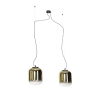 Design hanglamp zwart met goud glas 2-lichts - bliss