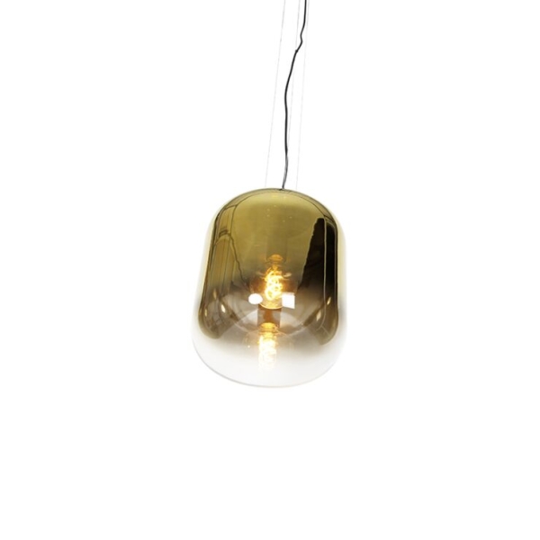 Design hanglamp zwart met goud glas - bliss