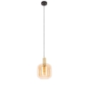 Design hanglamp zwart met messing en amber glas zuzanna 14