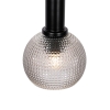 Design hanglamp zwart met smoke glas 3-lichts - chico