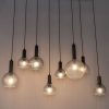 Design hanglamp zwart met smoke glas 8-lichts - chico