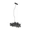 Design hanglamp zwart met smoke glas 8-lichts - uvas