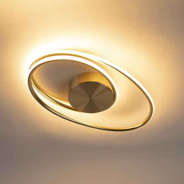 Design plafondlamp goud incl. Led 3 staps dimbaar - rowan
