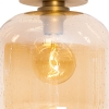 Design plafondlamp messing en amber glas - zuzanna