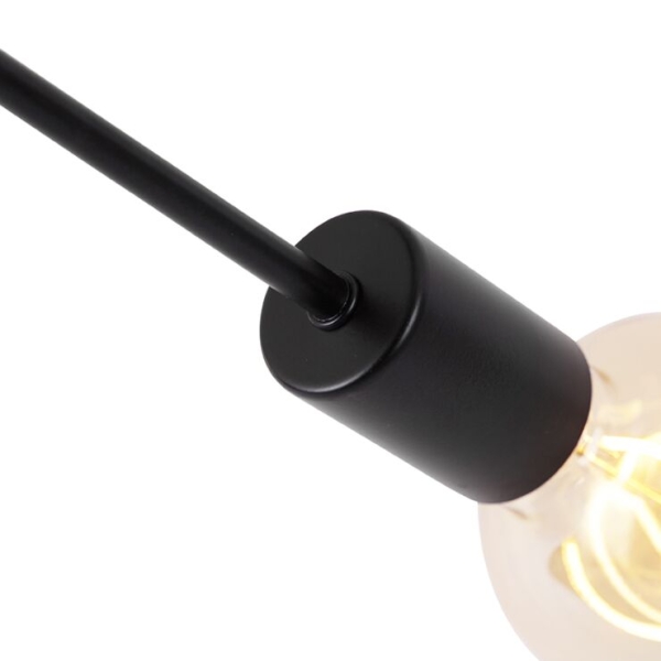 Design plafondlamp zwart 5-lichts - facile