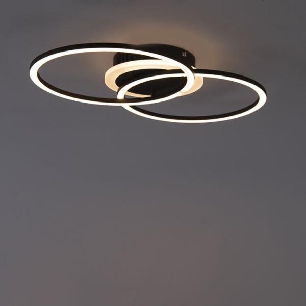 Design plafondlamp zwart incl. Led 3-staps dimbaar - veni