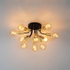 Design plafondlamp zwart met goud 10-lichts - juul