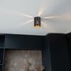 Design plafondlamp zwart met gouden binnenkant - Yana