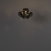 Design plafondlamp zwart met smoke glas 3-lichts - uvas