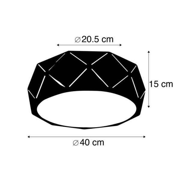 Design plafonnière zwart 40 cm - kris