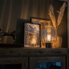 Design tafellamp zwart met amber glas - Qara