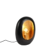Design tafellamp zwart met gouden binnenkant 36 cm - Cova