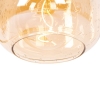 Design tafellamp zwart met messing en amber glas - zuzanna