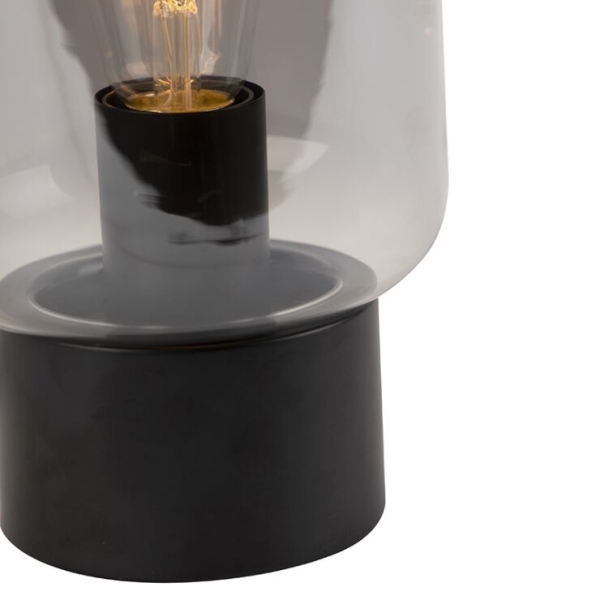 Design tafellamp zwart met smoke glas - bliss cute