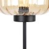 Design vloerlamp zwart met amber glas - qara