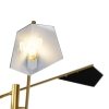Design vloerlamp zwart met goud 3-lichts - sinem