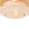 Design vloerlamp zwart met messing en amber glas - zuzanna