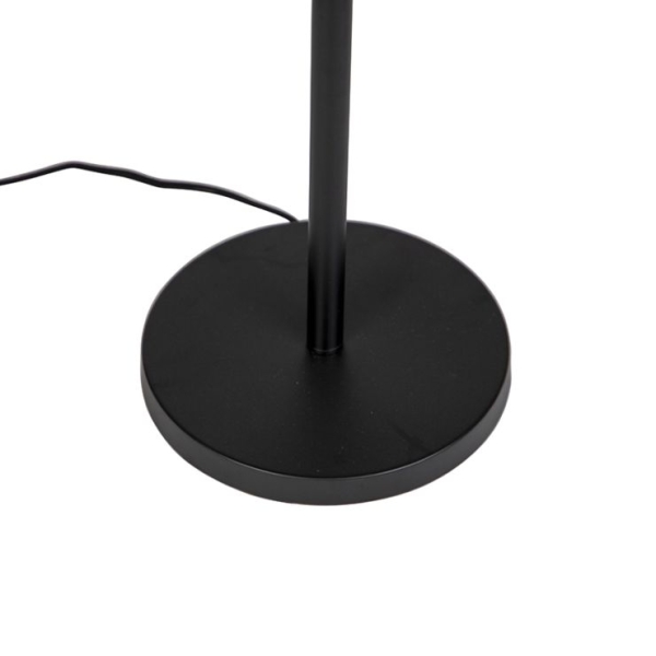 Design vloerlamp zwart met zwart-wit kap 47 cm - simplo
