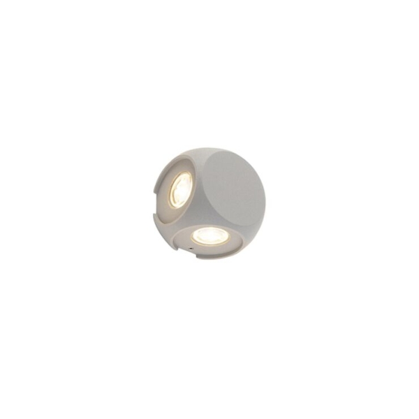 Design wandlamp zilver incl. Led 4-lichts ip54 - silly