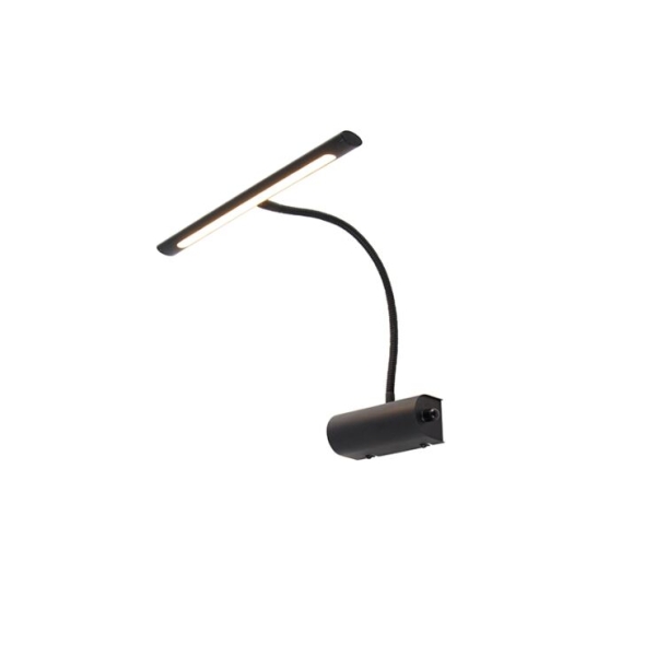 Design wandlamp zwart 32 cm incl. Led met dimmer - tableau