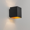 Design wandlamp zwart en goud vierkant - sola