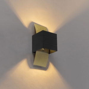 Design wandlamp zwart met goud - Amy