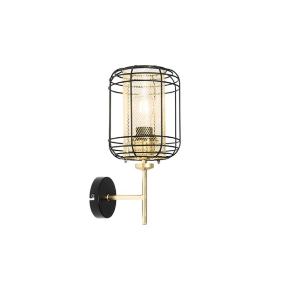 Design wandlamp zwart met goud - gaze up