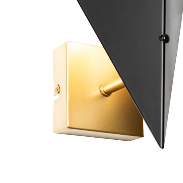 Design wandlamp zwart met goud - sinem