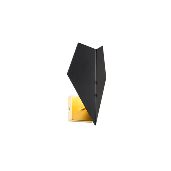 Design wandlamp zwart met goud - sinem