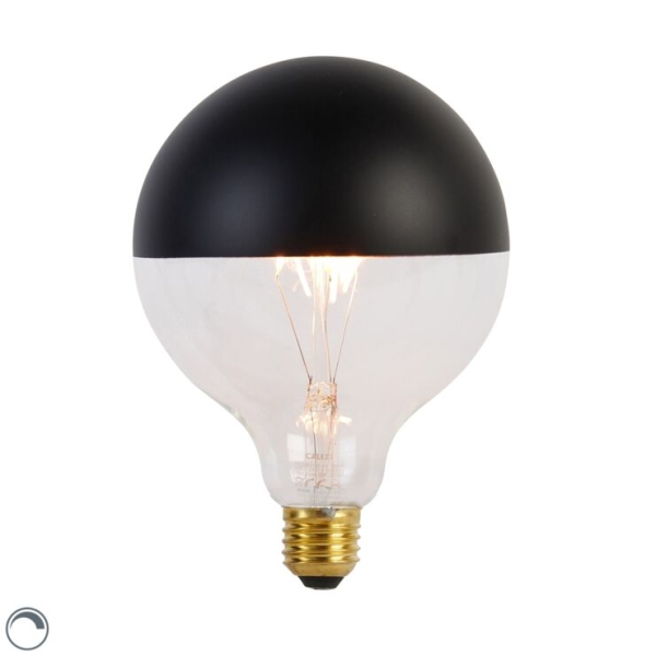 E27 dimbare led lamp kopspiegel g125 zwart 4w 200 lm 1800k