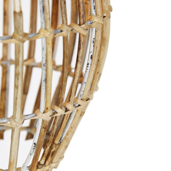 Hanglamp bamboe met wit langwerpig 3-lichts - canna capsule