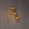 Hanglamp bamboe met wit rond 3-lichts - canna diamond