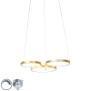 Hanglamp goud incl. LED 3-staps dimbaar 3-lichts - Rondas