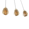 Hanglamp goud met amber glas 23 cm langwerpig 3-lichts - kevin
