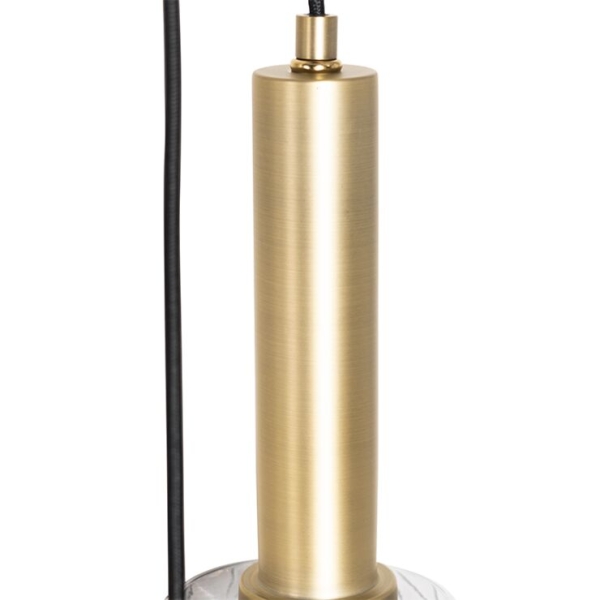 Hanglamp goud met smoke glas rond 5-lichts - elva