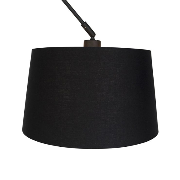 Hanglamp zwart met katoenen kap zwart met goud 35 cm - blitz