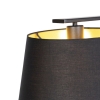 Hanglamp met katoenen kappen zwart met goud 32cm - combi 3 deluxe