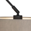Hanglamp zwart met linnen kap taupe 35 cm - blitz