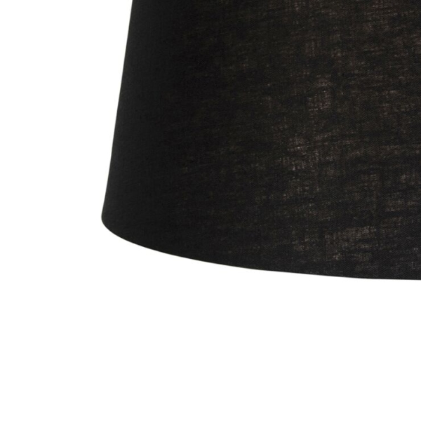 Hanglamp zwart met linnen kap zwart 35 cm - blitz
