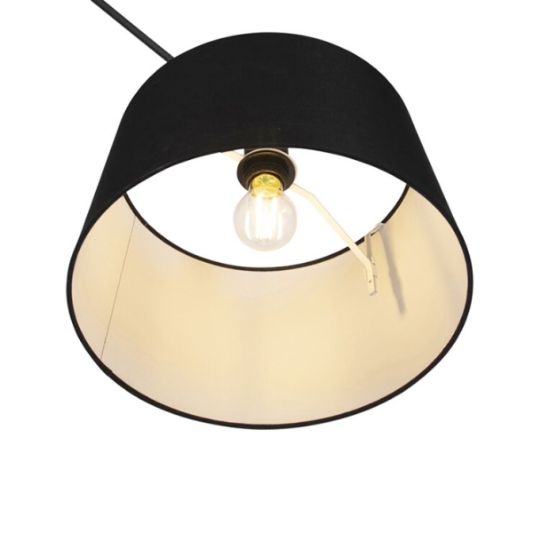 Hanglamp met linnen kap zwart 35 cm - blitz i zwart