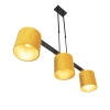 Hanglamp met velours kappen geel met goud 20cm - combi 3 deluxe