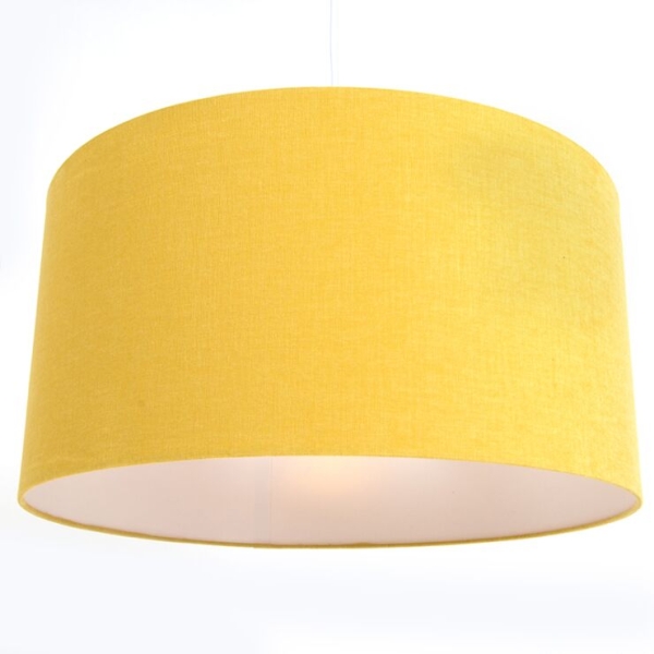 Hanglamp wit met gele kap 50 cm - combi 1