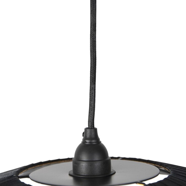 Hanglamp zwart 46 cm incl. G125 kopspiegel goud dimbaar - leia