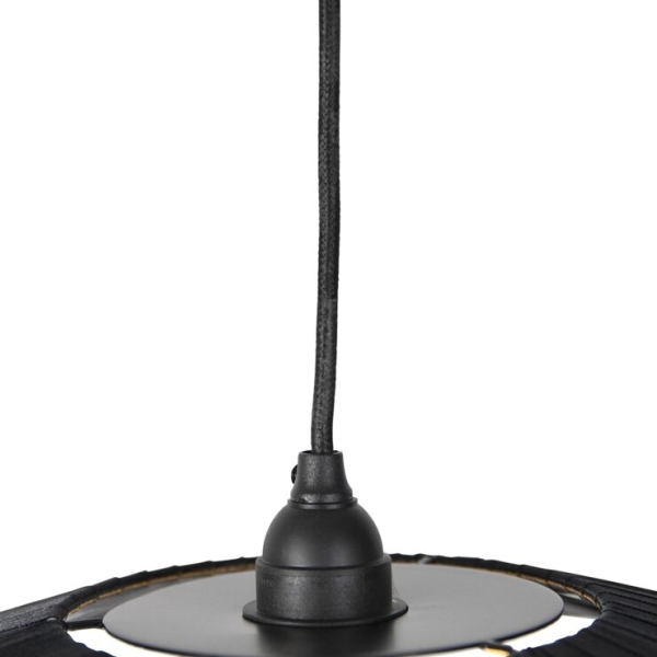 Hanglamp zwart 46 cm incl. G125 kopspiegel zwart dimbaar - leia